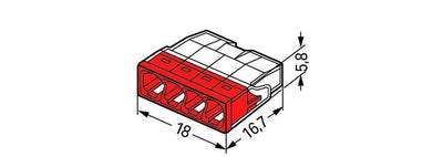 Conector LED WAGO de 4 polos 0.5-2.5mm² IP20 bloque de terminales de conexión rápida CE RoHS 220-240V