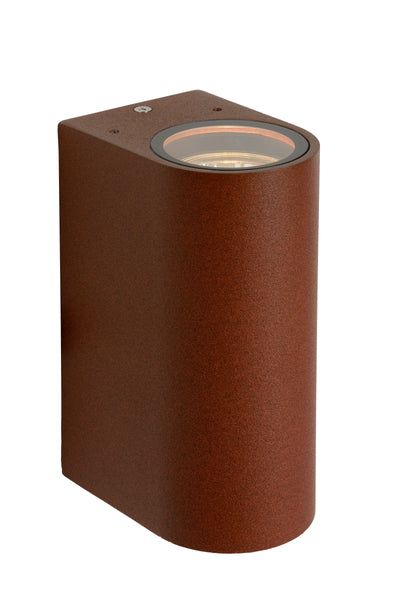 Lucide BOOGY aplique de pared interior exterior 2xGU10 IP44 Aluminio oxidado moderno iluminación arriba y abajo