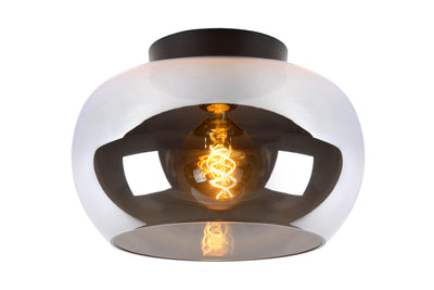 Lucide JUDI lámpara de techo Ø30.5cm, vidrio ahumado, 1xE27, regulable, estilo moderno, marco de metal, IP20