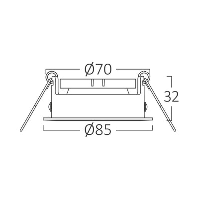 Foco empotrado LED Braytron GU10, máx. 35W, IP20, redondo de aluminio Blanco-Negro, corte de 85mm 70mm