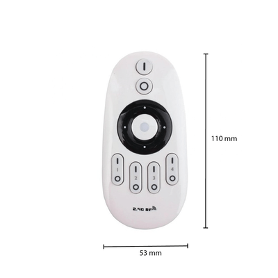 Control remoto de tira LED blanco, 4 grupos RF 2.4GHz, un solo color, compatible con tiras LED 12V-24V
