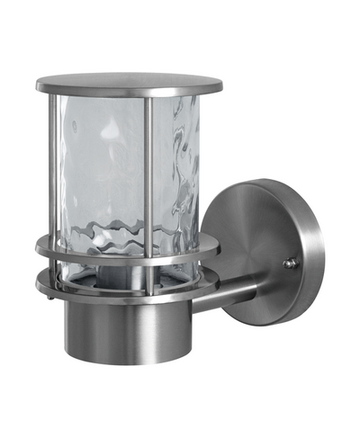 Ledvance ENDURA Classic Post Up E27 aplique de pared exterior, cuerpo de acero inoxidable, difusor de vidrio transparente, IP44