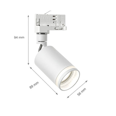 Spectrum MADARA MINI RING II Foco de Carril Trifásico, Casquillo GU10, 250V, IP20, Carcasa de Aluminio Blanco
