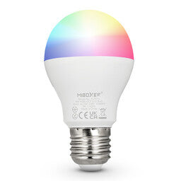 MIBOXER Lámpara LED E27 6W RGB+CCT bombilla inteligente con luz de cambio de color y blanco regulable para uso versátil