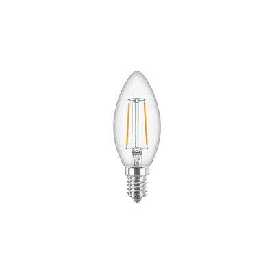 Philips CorePro Vela LED E14 B35 2W 250 lúmenes 2700K Transparente 220-240V No Regulable 80CRI
