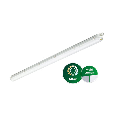 Luminaria LED estanca Philips CoreLine WT120C G2 25W-43W 4000K 3700-6000 lúmenes IP65 IK08 1515mm Gris