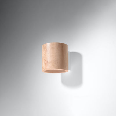Lámpara de pared Sollux Lighting ORBIS madera natural, compatible con LED, IP20, 220-240V, CE RoHS, acabado Oro Mate