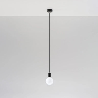 Lámpara colgante Edison Sollux Lighting Negra, compatible con LED, acabado en latón dorado mate de aluminio, 220-240V, IP20, CE RoHS