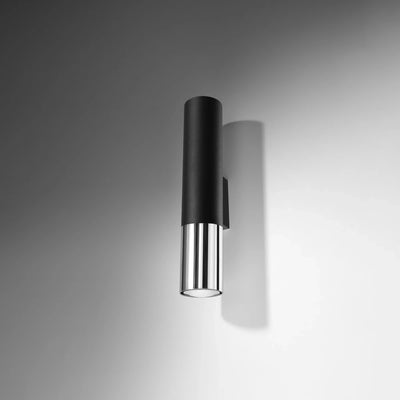 Aplique de pared LED Sollux Lighting LOOPEZ Cromo Negro, casquillo GU10, IP20, 220-240V, Aluminio, CE RoHS