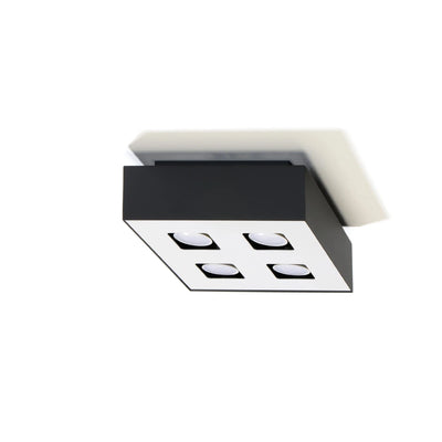 Sollux Lighting MONO 4 foco de techo Negro, compatible con LED, IP20, Aluminio, 220-240V, 4x35W máx