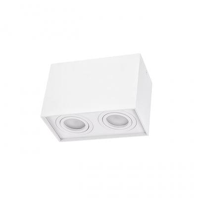 Spectrum CHLOE DUO Rectángulo Blanco Foco de Techo Ajustable 2xGU10 Montaje en Superficie IP20 Interior