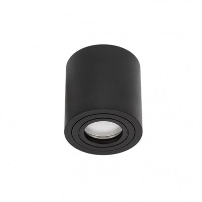 Lámpara de techo empotrada en superficie Spectrum CHLOE GU10, IP65 Carcasa redonda de aluminio negro, 250V, 6W Máx