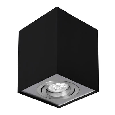 Spectrum CHLOE GU10 Foco LED de Superficie, Orientable Negro Plata, IP20, 250V, 10W Máx
