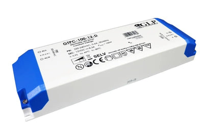 Adaptador de fuente de alimentación LED GLP 12V 100W 8.33A, IP20, 220-240V AC, certificado CE RoHS, sin parpadeo