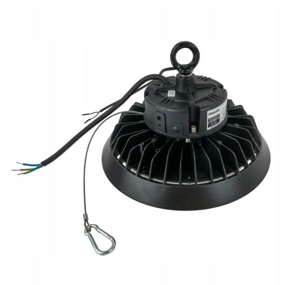 Tsong LED High Bay UFO 100W 15000 lúmenes regulable 1-10V 3000K CRI 80 Chip Philips IP20 CE RoHS Negro