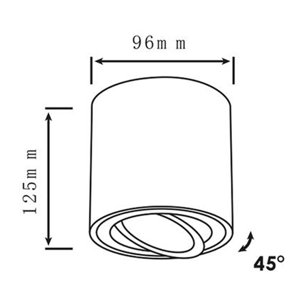 Foco de techo LED Spectrum CHLOE GU10, de superficie, Aluminio blanco, IP20, orientable, 250V