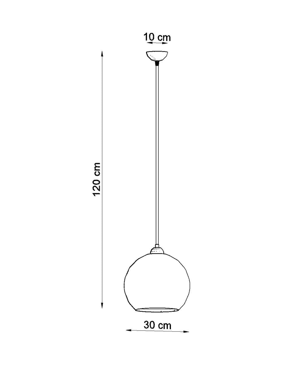 Lámpara colgante LED BALL de Sollux Lighting, IP20, 220-240V, máx 50W, acabado Latón Dorado Mate