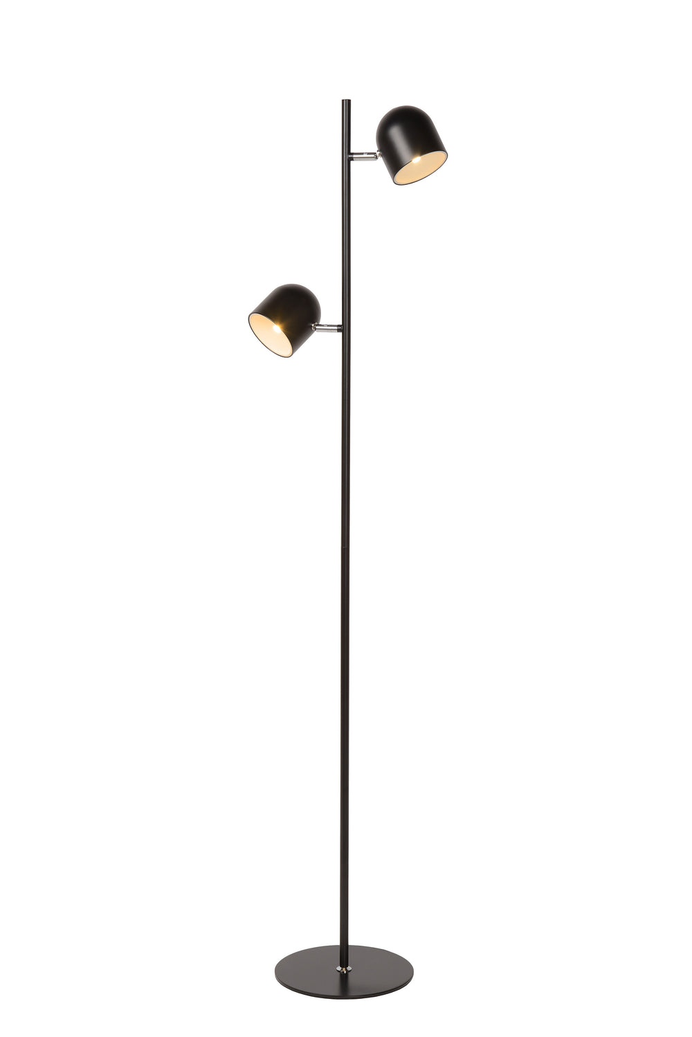 Lucide SKANSKA floor lamp, LED 2x5W 3000K, touch dimmable, rotatable head, modern Black metal, 1410mm height