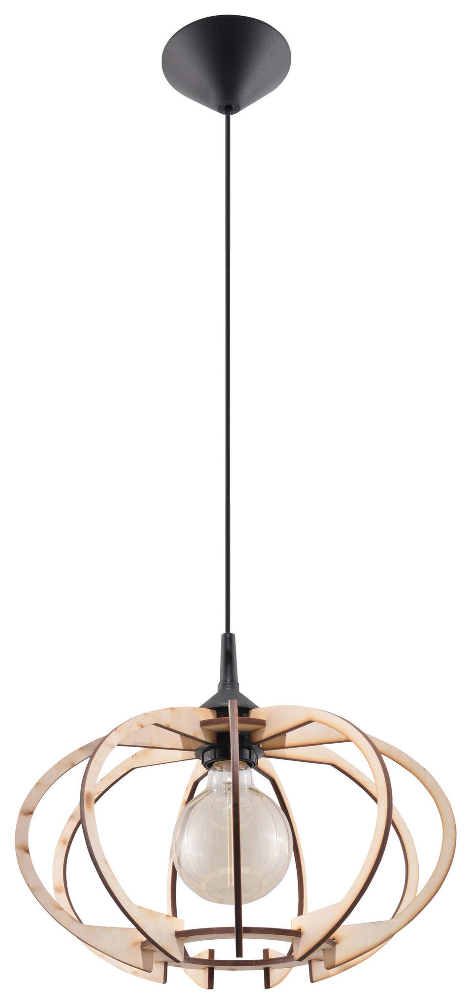 Led hanglamp hout mandelino e27 socket, 115mm height, 13mm width, mat goud aluminum