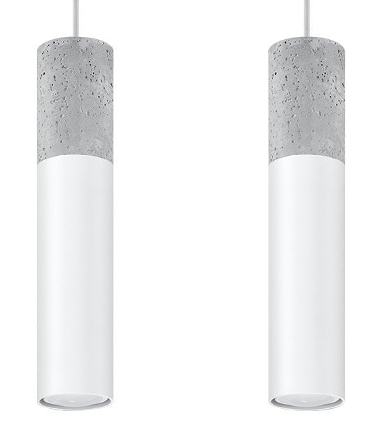 Lámpara colgante LED Sollux Lighting Borgio 2 de hormigón blanco 2 GU10 40W