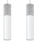 Lámpara colgante LED Sollux Lighting Borgio 2 de hormigón blanco 2 GU10 40W
