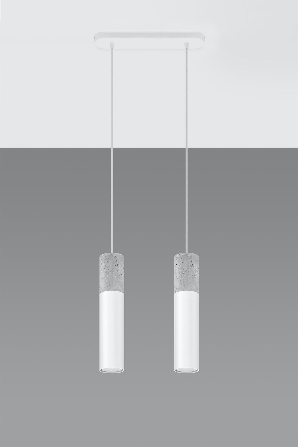 Lámpara colgante LED Sollux Lighting Borgio 2 de hormigón blanco 2 GU10 40W