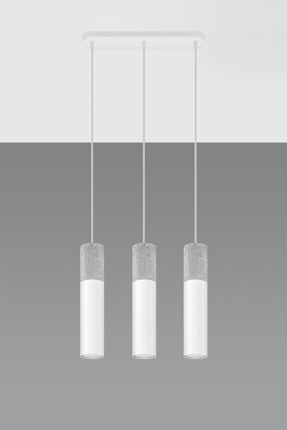 LED hanglamp wit beton borgio 3xGU10 fitting 50W Sollux Lighting