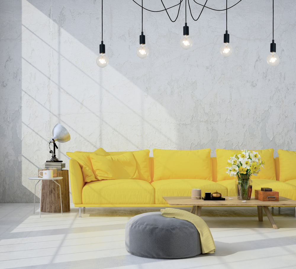 Lámpara colgante moderna Lucide FIX, 5xE27, Metal negro, diseño redondo, altura ajustable, IP20