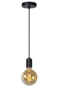 Lámpara colgante Lucide JOVA Negro y Oro, casquillo 1xE27, altura ajustable, diseño de metal, colgante interior IP20