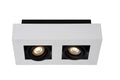 Foco de techo LED Lucide XIRAX, 2x5W GU10, regulable en temperatura de color 2200K-3000K, IP20, Aluminio blanco
