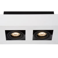 Foco de techo LED Lucide XIRAX, 2x5W GU10, regulable en temperatura de color 2200K-3000K, IP20, Aluminio blanco