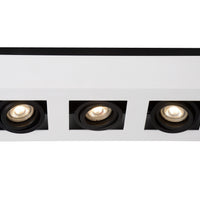 Lucide XIRAX LED ceiling spotlight, 3x5W GU10, dim to warm 2200K-3000K, IP20, White aluminium