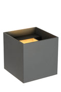 Aplique de pared LED Lucide XIO, regulable G9 1x4W 2700K, ángulo de haz ajustable, Gris Oscuro, diseño cuadrado moderno