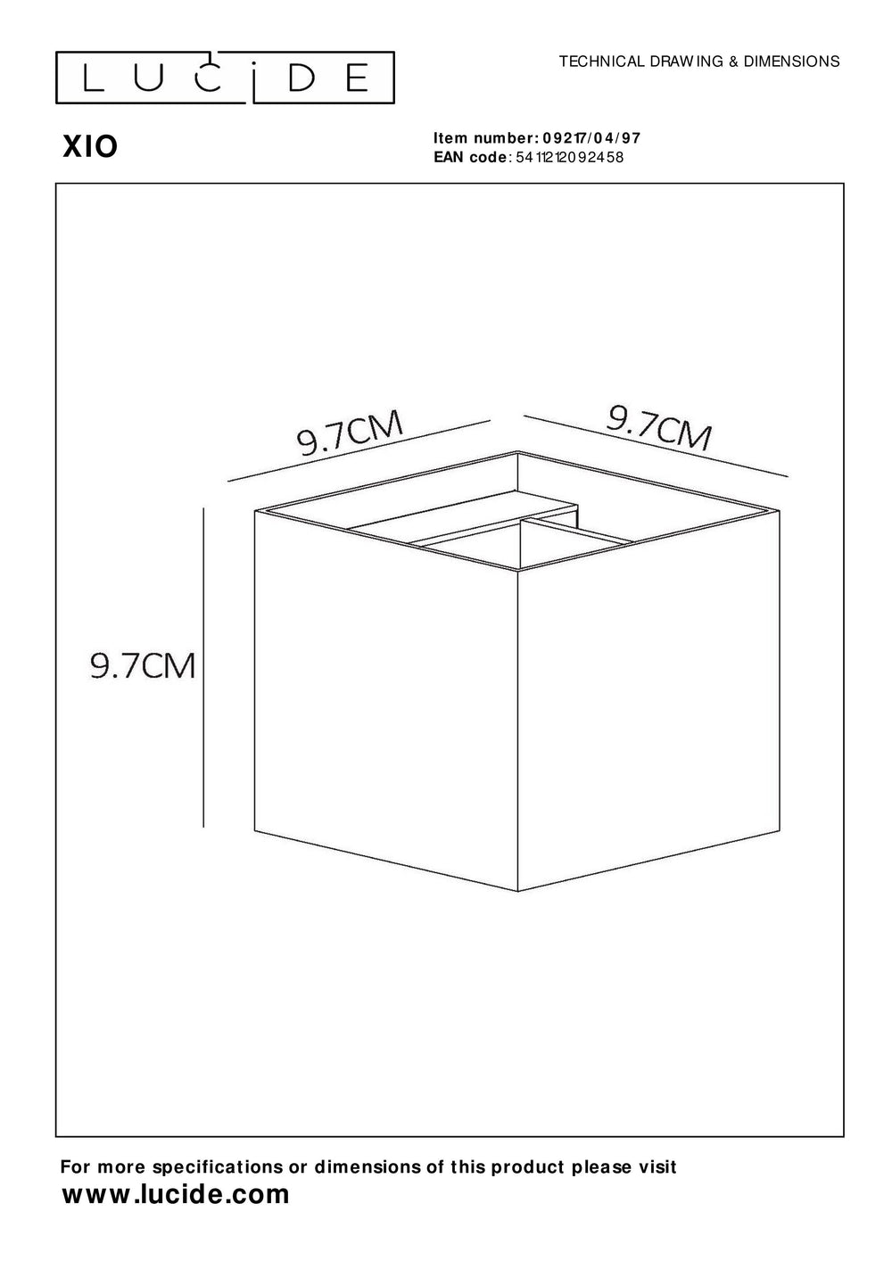 Lucide XIO aplique LED regulable G9 1x4W 2700K haz ajustable IP20 aluminio marrón óxido
