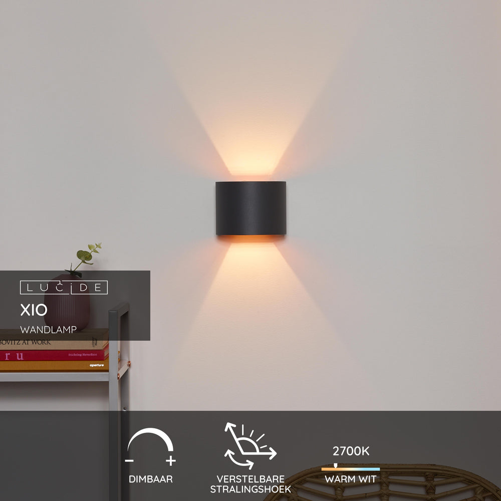 Lucide XIO lámpara de pared LED, regulable G9 3.5W 2700K, ángulo de haz ajustable, aluminio moderno Gris Oscuro
