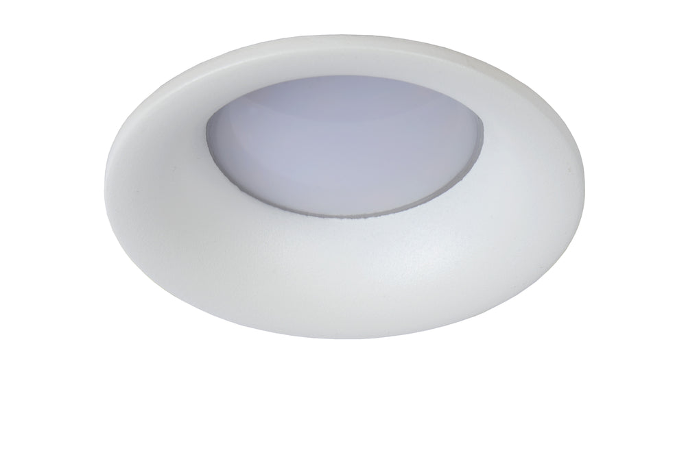 Lucide ZIVA foco LED empotrable para baño, casquillo GU10, IP44, aluminio redondo, Blanco Arena, Ø84mm