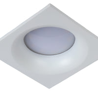Foco empotrado para baño Lucide ZIVA, 1xGU10, IP44, aluminio blanco, cuadrado 85x85mm, diseño moderno