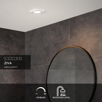Foco empotrado para baño Lucide ZIVA, 1xGU10, IP44, aluminio blanco, cuadrado 85x85mm, diseño moderno