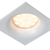 Foco empotrado para baño Lucide ZIVA, 1xGU10, IP44, aluminio blanco, cuadrado 85x85mm, diseño moderno