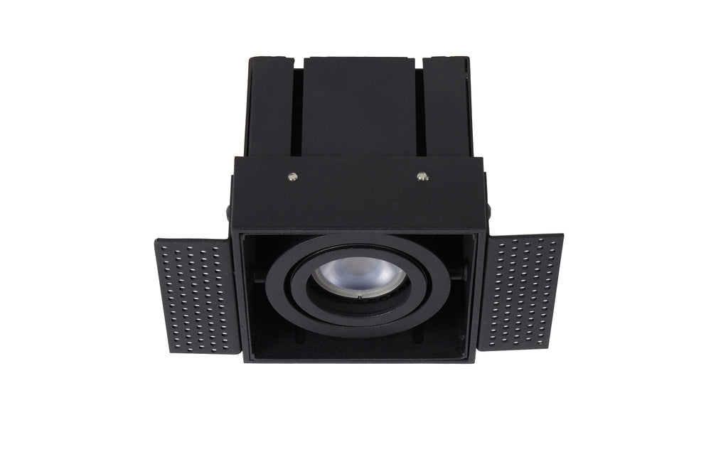 Lucide TRIMLESS foco empotrado cuadrado, 1xGU10, 50W máx, regulable, IP20, Aluminio negro arena