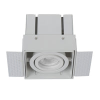 Lucide TRIMLESS recessed spotlight, 1xGU10, square, Sand White, IP20, modern aluminum design