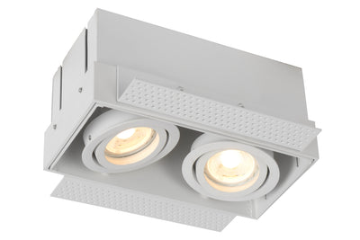 Lucide TRIMLESS foco empotrado 2xGU10, aluminio, orientable, regulable, IP20, Blanco, 185x97mm