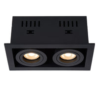 Lucide CHIMNEY foco empotrado 2xGU10 Aluminio Negro Arena IP20 220-240V 205x115mm diseño moderno