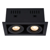 Lucide CHIMNEY foco empotrado 2xGU10 Aluminio Negro Arena IP20 220-240V 205x115mm diseño moderno