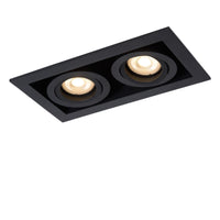 Lucide CHIMNEY foco empotrado 2xGU10 Aluminio Negro Arena IP20 220-240V 205x115mm diseño moderno