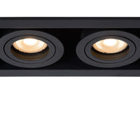 Lucide CHIMNEY foco empotrado 2xGU10 Aluminio Negro Arena IP20 220-240V 205x115mm diseño moderno