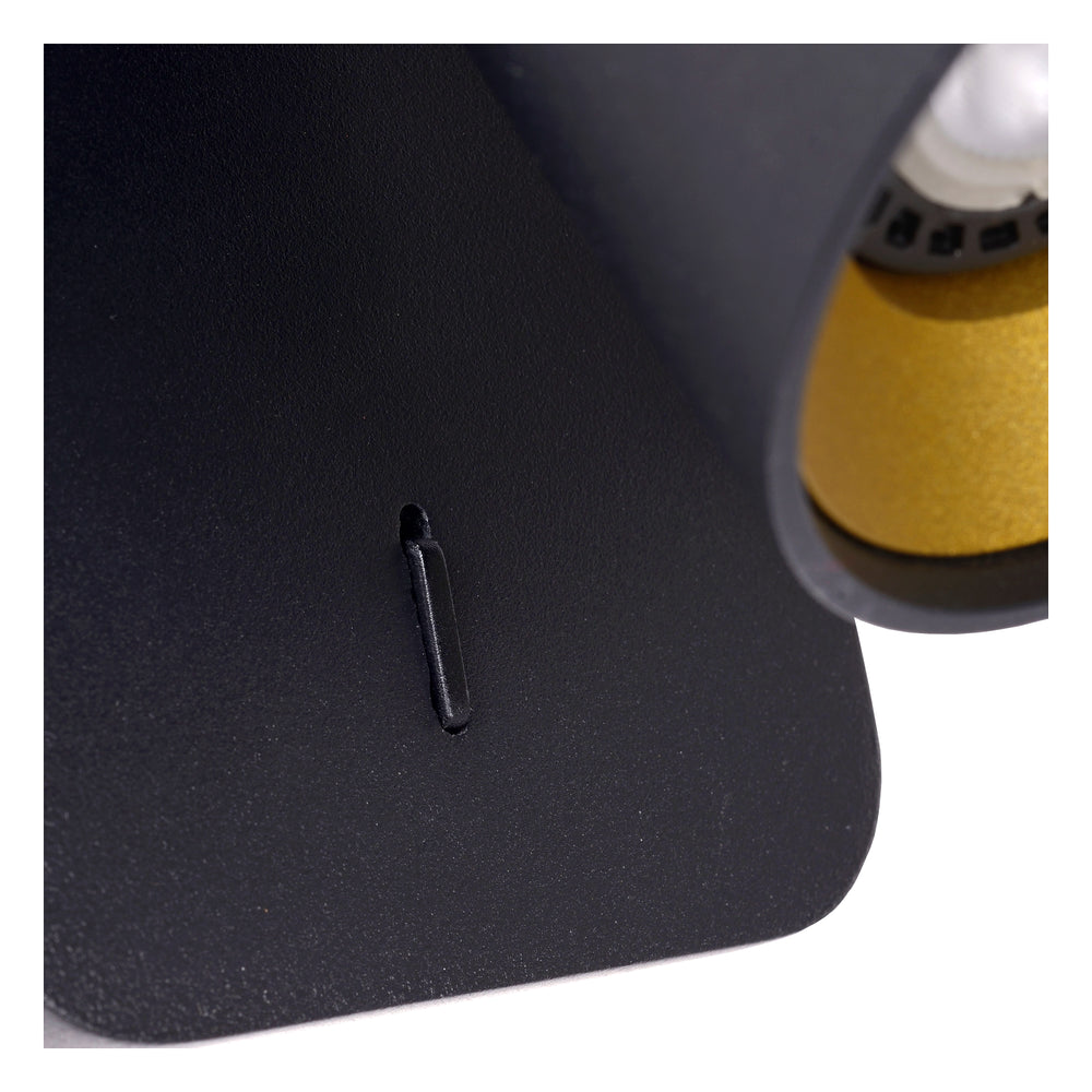 Lucide TURNON aplique de pared LED Negro/Oro 1x5W GU10 2200K-3000K regulable de cálido a frío diseño moderno de aluminio IP20