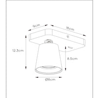 Lucide TURNON aplique de pared LED Negro/Oro 1x5W GU10 2200K-3000K regulable de cálido a frío diseño moderno de aluminio IP20