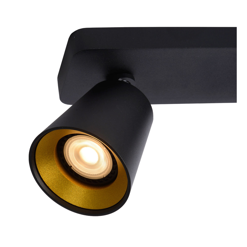 Lucide TURNON foco de techo LED, 2x5W GU10, regulable en temperatura de color 2200K-3000K, Aluminio Negro, IP20
