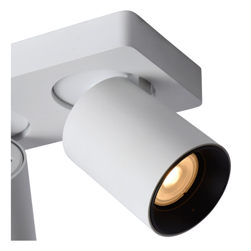 Lucide NIGEL foco LED de techo, 3x5W GU10 regulable de cálido 2200K-3000K, orientable aluminio Blanco, IP20